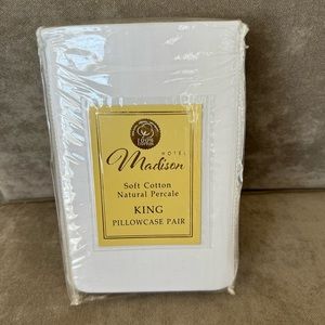 Madison | soft cotton natural percale | pillowcase pair